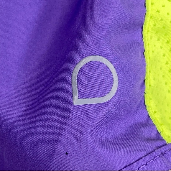 Medium DOM *READ Purple Green Activewear Shorts Womens Athletic Running Neon - Picture 9 of 9